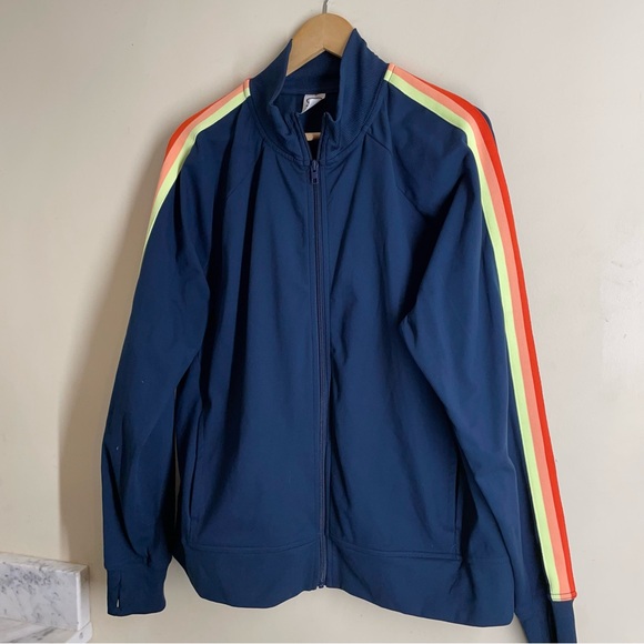 Athletic Works Bright Side Stripe Zip Up Sweatshirt Navy size 3X - Picture 6 of 8